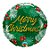 Balão de Festa Microfoil 18" 45cm - Redondo Merry Christmas! Verde e Bagas - 1 unidade - Qualatex Outlet - Rizzo - Imagem 1