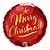 Balão de Festa Microfoil 18" 45cm - Redondo Merry Christmas! Escrita Vermelho - 1 unidade - Qualatex Outlet - Rizzo - Imagem 1