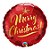 Balão de Festa Microfoil 9" 22cm - Redondo Merry Christmas! Vermelho - 1 unidade - Qualatex Outlet - Rizzo - Imagem 1