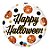 Balão de Festa Microfoil 9" 22cm - Redondo Happy Halloween! Pontos Brilhantes - 1 unidade - Qualatex Outlet - Rizzo - Imagem 1