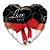 Balão de Festa Microfoil 9" 22cm - Coração Love You! Fita Vermelha - 1 unidade - Qualatex Outlet - Rizzo - Imagem 1