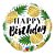 Balão de Festa Microfoil 18" 45cm - Redondo Happy Birthday! Abacaxis  - 1 unidade - Qualatex Outlet - Rizzo - Imagem 1