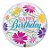 Balão de Festa Bubble 22" 55cm - Happy Birthday! Flores e Filigrana - 1 unidade - Qualatex Outlet - Rizzo - Imagem 1