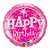 Balão de Festa Microfoil 36" 91cm - Redondo Happy Birthday! Rosa - 1 unidade - Qualatex Outlet - Rizzo - Imagem 1
