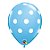 Balão de Festa Látex Liso Decorado - Pontos Polka Azul Claro - 11" 27cm - 50 unidades - Qualatex Outlet - Rizzo - Imagem 1