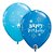 Balão de Festa Látex Liso Decorado - Happy Birthday! Azul - 11" 27cm - 50 unidades - Qualatex Outlet - Rizzo - Imagem 1