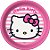 Prato de Papel Redondo - Hello Kitty - 8 unidades - Festcolor - Rizzo - Imagem 1