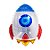Balão de Festa Metalizado 30" 76cm - Foguete - 1 unidade - Rizzo - Imagem 1