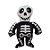 Pelúcia Esqueleto Preto e Branco 25 cm - Halloween - 1 unidade - Rizzo - Imagem 1