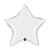 Balão de Festa Microfoil 20" 50cm - Estrela Branco Metalizado - 1 unidade - Qualatex - Rizzo - Imagem 1