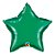Balão de Festa Microfoil 20" 50cm - Estrela Verde Esmeralda Metalizado - 1 unidade - Qualatex - Rizzo - Imagem 1