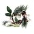 Mini Guirlanda Frutas, Galhos e Pinhas 8cm - Marrom/Verde/Branco - 1 unidade - Cromus - Rizzo - Imagem 1