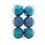 Bolas de Natal Texturizadas - Azul - 8cm - 6 unidades - Cromus - Rizzo - Imagem 1