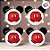 Bola de Natal Roupa Mickey - Branco/Preto/Vermelho - 8cm - 4 unidades - Disney Original - Rizzo - Imagem 1