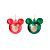 Bola de Natal Mickey com Glitter - Vermelho/Verde/Ouro - 10cm  - 2 unidades - Cromus - Rizzo - Imagem 1