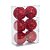 Bolas de Natal com Glitter - Vermelho - 8cm - 6 unidades - Cromus - Rizzo - Imagem 1