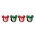 Bola de Natal Mickey Glitter Dourado - Verde/Vermelho - 8cm - 4 unidades - Cromus - Rizzo - Imagem 1