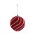 Bolas de Natal Listras em Espiral - Vermelho/Branco - 8cm - 6 unidades - Cromus - Rizzo - Imagem 1