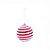 Bolas de Natal Listrada - Vermelho/Branco - 10cm - 4 unidades - Cromus - Rizzo - Imagem 1