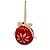 Bola de Natal Decorada - Vermelho/Branco - 9cm - 2 unidades - Rizzo - Imagem 1