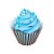 Wrapper para Cupcake - Listrado Azul/Marrom - 21,5x5cm - 12 unidades - Cromus - Rizzo - Imagem 1