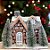 Casinha decorativa de Natal com Led - Tijolos - 21cm - 1 unidade - Rizzo - Imagem 1