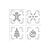 Kit Mini Stencil 2 Natal - 7x7cm - 4 unidades - BlueStar - Rizzo - Imagem 1