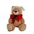 Urso de pelucia com laço de Natal - Bege, Vermelho - 36cm  - 1 unidade - Cromus  - Rizzo - Imagem 1
