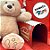 Urso de pelucia com gorro de Natal - Bege, Vermelho, Branco - 60cm  - 1 unidade - Cromus  - Rizzo - Imagem 3