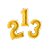 Balão de Festa Metalizado 14" 36cm - Número Ouro - 1 unidade - Grabo  - Rizzo - Imagem 1