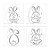 Mini Stencils Coelhinhos Divertidos - 4 unidades - BlueStar - Rizzo - Imagem 1