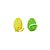 Mini Ovos de Páscoa - Verde e Amarelo - 5,5cm - 2 unidades - Rizzo - Imagem 1
