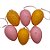 Ovos de Páscoa Laranja e Rosa com Respingos Pretos para Pendurar - 6cm - 6 unidades - Rizzo - Imagem 1