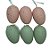 Ovos de Páscoa Bege e Verde Pastel com Respingos Pretos para Pendurar - 6cm - 6 unidades - Rizzo - Imagem 1