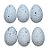 Ovos de Páscoa Branco com Respingos Pretos para Pendurar - 5,5cm - 6 unidades - Rizzo - Imagem 1
