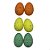 Ovos de Páscoa Amarelo, Laranja e Verde com Respingos Pretos para Pendurar - 5,5cm - 6 unidades - Rizzo - Imagem 1