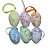 Ovos de Páscoa Branco com Respingos Coloridos para Pendurar - 5,5cm - 6 unidades - Rizzo - Imagem 1