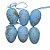 Ovos de Páscoa Azul com Respingos Dourados para Pendurar - 5,5cm - 6 unidades - Rizzo - Imagem 1