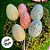 Pick Decorativo Ovos com Glitter Laranja, Verde e Amarelo de Páscoa - 21cm  - 6 unidades - Rizzo - Imagem 3