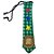 Gravata Verde Xadrez com Apliques Sortidos - 30cm - 1 unidade - Rizzo - Imagem 1