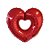Balão de Festa Metalizado 36" 91cm - Coração Aberto - Vermelho - 1 unidade - Rizzo - Imagem 1