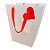 Sacola de Papel com visor duplo de PVC - Branca com Alça Vermelha e Tag de Coração - 26x15,5x15,5cm - 1 unidade - Rizzo - Imagem 1