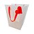 Sacola de Papel com visor duplo de PVC - Branca com Alça Vermelha e Tag de Coração - 22x13x13cm - 1 unidade - Rizzo - Imagem 1