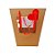 Sacola de Papel com visor duplo de PVC - Kraft com Alça Vermelha e Tag de Coração - 22x13x13 - 1 unidade - Rizzo - Imagem 3