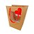 Sacola de Papel com visor duplo de PVC - Kraft com Alça Vermelha e Tag de Coração - 22x13x13 - 1 unidade - Rizzo - Imagem 1