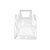 Sacola Transparente PVC com Alça Quadrada de Couro Branca - 15x15x10 - 1 unidade - Rizzo - Imagem 2