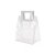 Sacola Transparente PVC com Alça Quadrada de Couro Branca - 15x15x10 - 1 unidade - Rizzo - Imagem 1