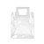 Sacola Transparente PVC com Alça Quadrada de Couro Branco - 20x18x10 - 1 unidade - Rizzo - Imagem 2