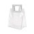 Sacola Transparente PVC com Alça Quadrada de Couro Branco - 20x18x10 - 1 unidade - Rizzo - Imagem 1