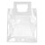 Sacola Transparente PVC com Alça Quadrada de Couro Branca - 22x26x12 - 1 unidade - Rizzo - Imagem 2